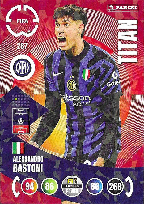 #287 Alessandro Bastoni (Inter Milan) - TITAN - Panini Adrenalyn XL Club World Cup 2025