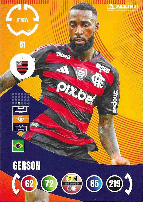 #051 Gerson (Flamengo) - Panini Adrenalyn XL Club World Cup 2025