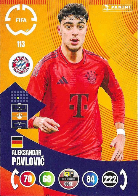 #113 Aleksandar Pavlovic (Bayern Munich) - Panini Adrenalyn XL Club World Cup 2025
