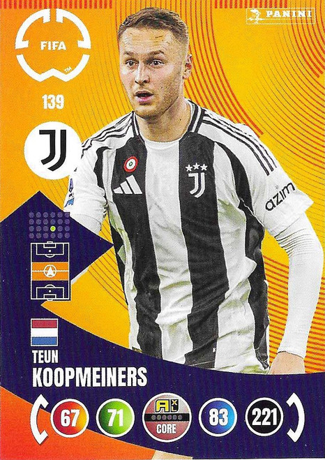 #139 Teun Koopmeiners (Juventus) - Panini Adrenalyn XL Club World Cup 2025
