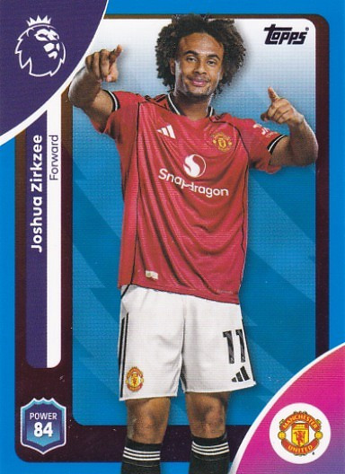 #212 Joshua Zirkzee (Manchester United) - BLUE PARALLEL - Topps Premier League 2026