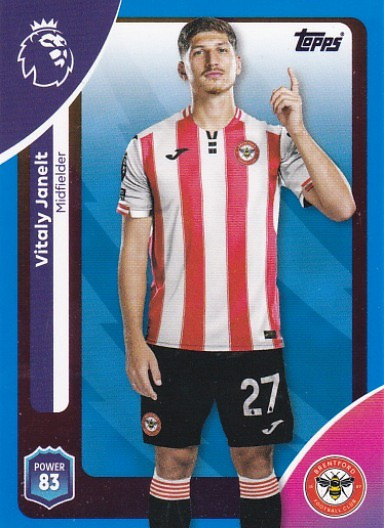 #062 Vitaly Janelt (Brentford) - BLUE PARALLEL - Topps Premier League 2026