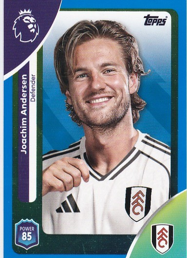 #148 Joachim Andersen (Fulham) - BLUE PARALLEL - Topps Premier League 2026