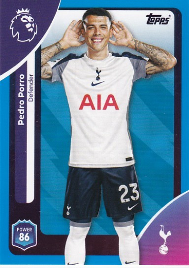 #255 Pedro Porro (Tottenham) - BLUE PARALLEL - Topps Premier League 2026