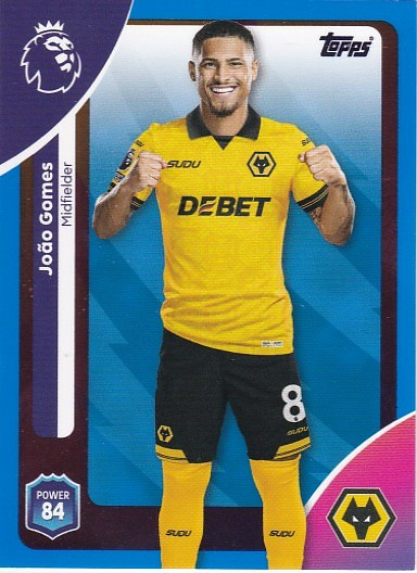 #298 Joao Gomes (Wolves) - BLUE PARALLEL - Topps Premier League 2026