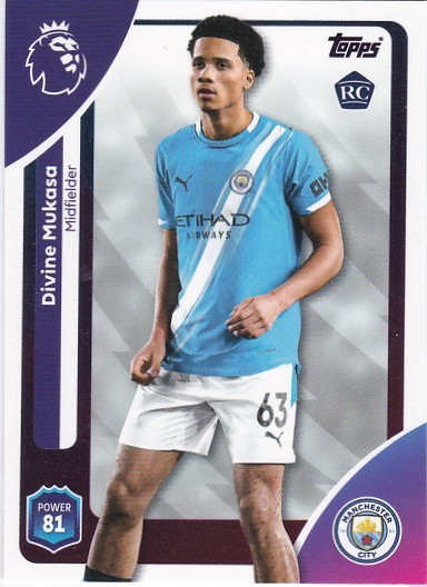 #186 Divine Mukasa (Manchester City) - Topps Premier League 2026