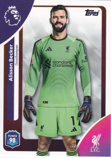 #164 Alisson Becker (Liverpool) - Topps Premier League 2026