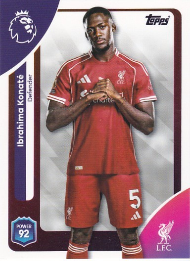 #166 Ibrahima Konate (Liverpool) - Topps Premier League 2026