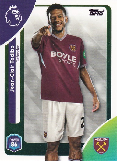 #273 Jean-Clair Todibo (West Ham United) - Topps Premier League 2026