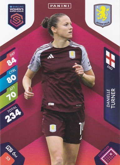 #033 Danielle Turner (Aston Villa) - Panini Adrenalyn XL Women's Super League 2025