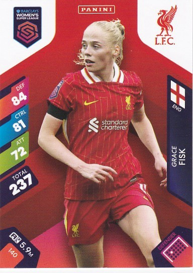 #140 Grace Fisk (Liverpool) - Panini Adrenalyn XL Women's Super League 2025
