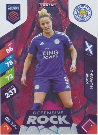#238 Sophie Howard (Leicester City) - DEFENSIVE ROCK - Panini Adrenalyn XL Women's Super League 2025