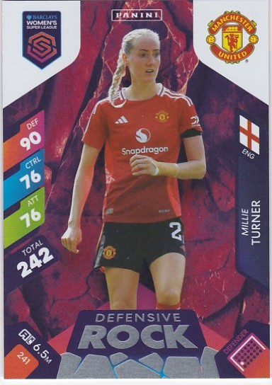 #241 Millie Turner (Manchester United) - DEFENSIVE ROCK - Panini Adrenalyn XL Women's Super League 2025