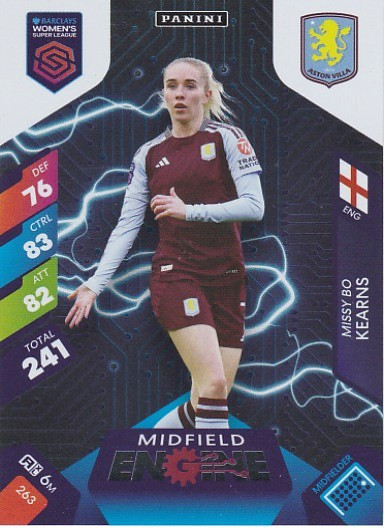 #263 Missy Bo Kearns (Aston Villa) - MIDFIELD ENGINE - Panini Adrenalyn XL Women's Super League 2025