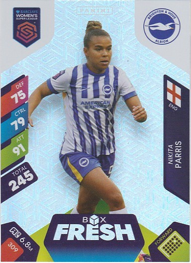 #309 Nikita Parris (Brighton) - BOX FRESH - Panini Adrenalyn XL Women's Super League 2025