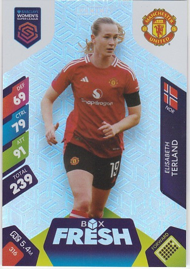 #316 Elisabeth Terland (Manchester United) - BOX FRESH - Panini Adrenalyn XL Women's Super League 2025