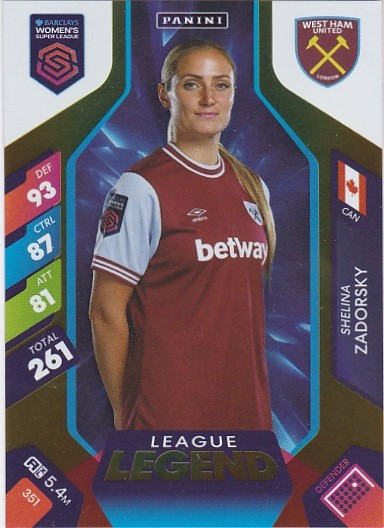 #351 Shelina Zadorsky (West Ham United) - LEAGUE LEGEND - Panini Adrenalyn XL Women's Super League 2025