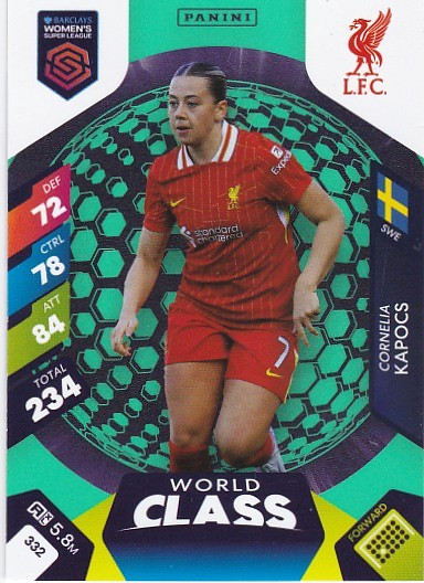 #332 Cornelia Kapocs (Liverpool) - WORLD CLASS - Panini Adrenalyn XL Women's Super League 2025