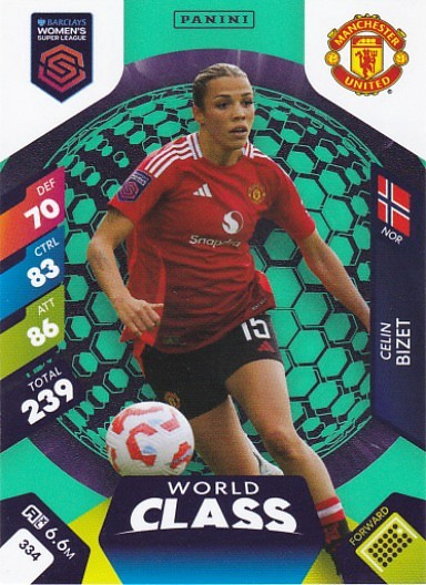 #334 Celin Bizet (Manchester United) - WORLD CLASS - Panini Adrenalyn XL Women's Super League 2025