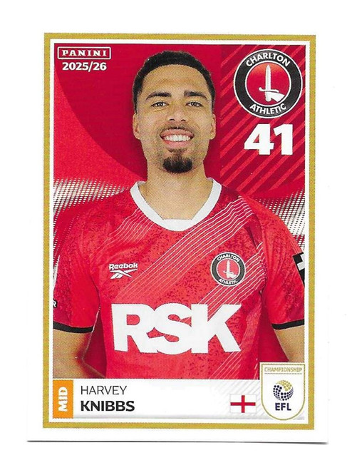 #084 Harvey Knibbs (Charlton Athletic) - Panini EFL 2025/26 - Sticker