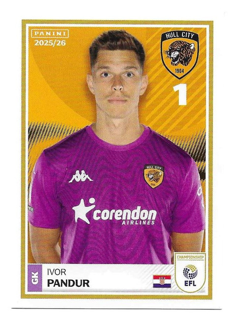 #127 Ivor Pandur (Hull City) - Panini EFL 2025/26 - Sticker