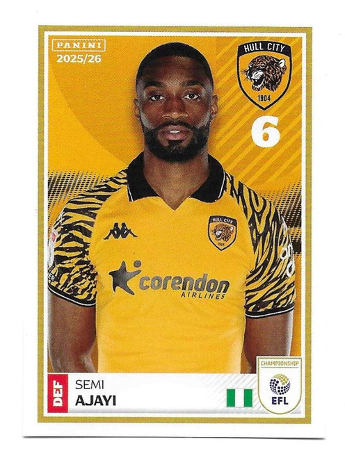 #131 Semi Ajayi (Hull City) - Panini EFL 2025/26 - Sticker