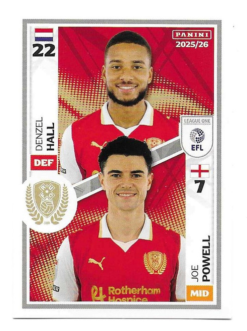 #640 Denzel Hall & Joe Powell (Rotherham United) - Panini EFL 2025/26 - Sticker