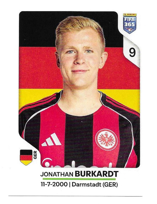 #205 Jonathan Burkardt (Eintracht Frankfurt) - Panini FIFA 365 2026 - Sticker