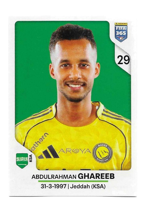 #438 Abdulrahman Ghareeb (Al-Nassr) - Panini FIFA 365 2026 - Sticker
