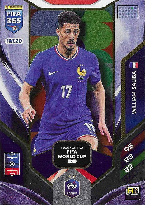 FWC020 - William Saliba (France) - ROAD TO FIFA WORLD CUP - Panini Adrenalyn XL FIFA 365 2026