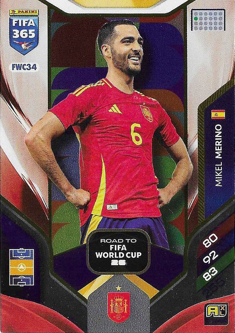 FWC034 - Mikel Merino (Spain) - ROAD TO FIFA WORLD CUP - Panini Adrenalyn XL FIFA 365 2026
