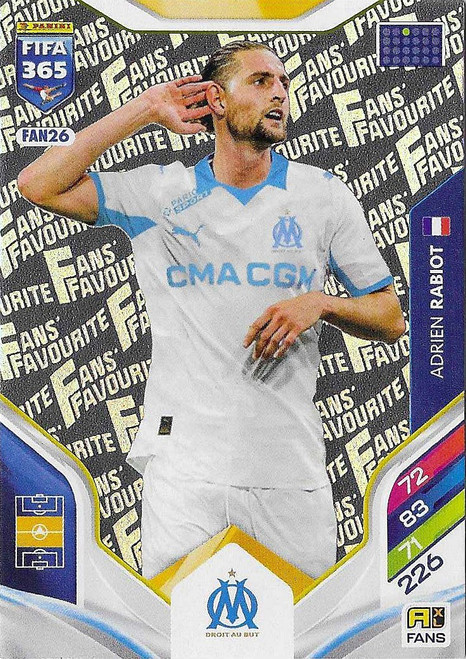 FAN026 - Adrien Rabiot (Marseille) - FANS FAVOURITE - Panini Adrenalyn XL FIFA 365 2026
