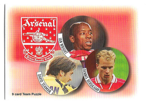 #007 Team Puzzle (David Seaman, Ian Wright & Dennis Bergkamp) - Futera Arsenal 1997/98