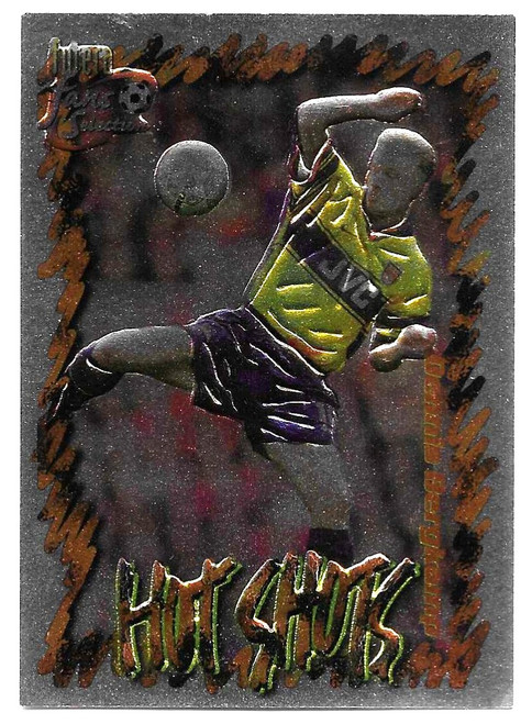 HS1 - Dennis Bergkamp - HOT SHOTS CHROME EMBOSSED - Futera Arsenal 1999