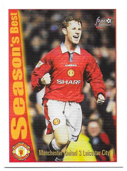 #041 Manchester United 3 Leicester City 1 - Futera Manchester United 1997/98