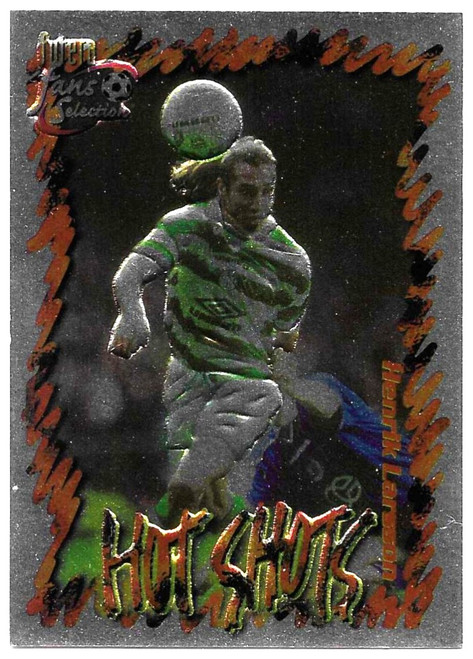 HS9 - Henrik Larsson - HOT SHOTS CHROME EMBOSSED - Futera Celtic 1999