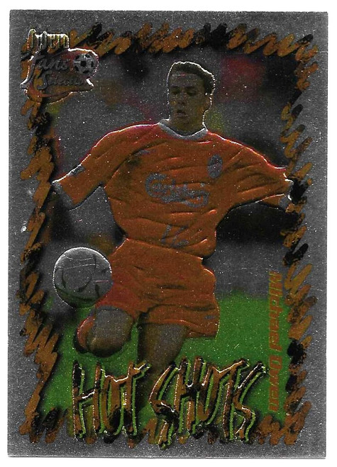 HS8 - Michael Owen - HOT SHOTS CHROME EMBOSSED - Futera Liverpool 1999