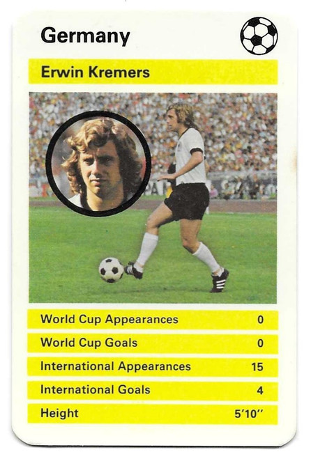 Germany - Erwin Kremers - Dubreq Top Trumps World Cup 1978