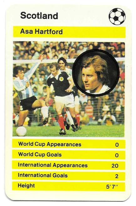 Scotland - Asa Hartford - Dubreq Top Trumps World Cup 1978