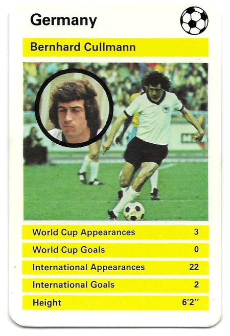 Germany - Bernhard Cullmann - Dubreq Top Trumps World Cup 1978