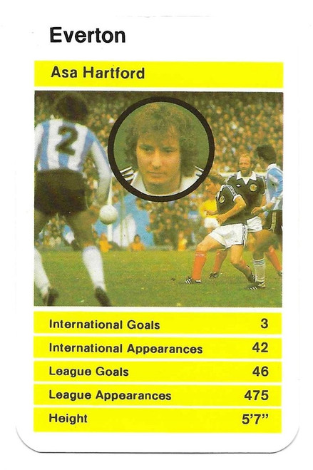 Everton - Asa Hartford - Dubreq Top Trumps British Stars