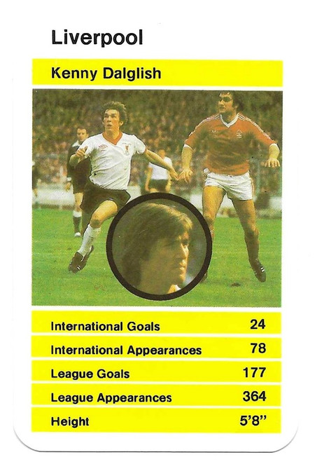 Liverpool - Kenny Dalglish - Dubreq Top Trumps British Stars