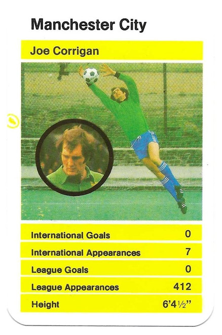 Manchester City - Joe Corrigan - Dubreq Top Trumps British Stars