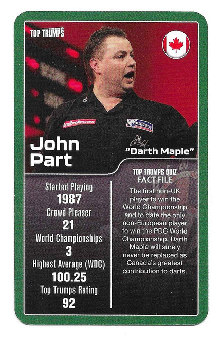 John Part - Top Trumps Top 30 Darts Greats (2024)