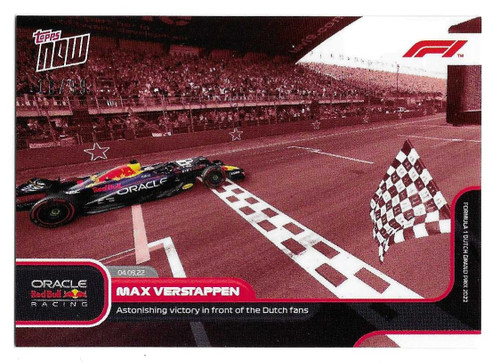 #053 Max Verstappen (Red Bull) - RED PARALLEL 16/99 - Topps NOW Formula 1 2022