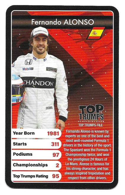 Fernando Alonso (McLaren) - Top Trumps Grand Prix Heroes 2020
