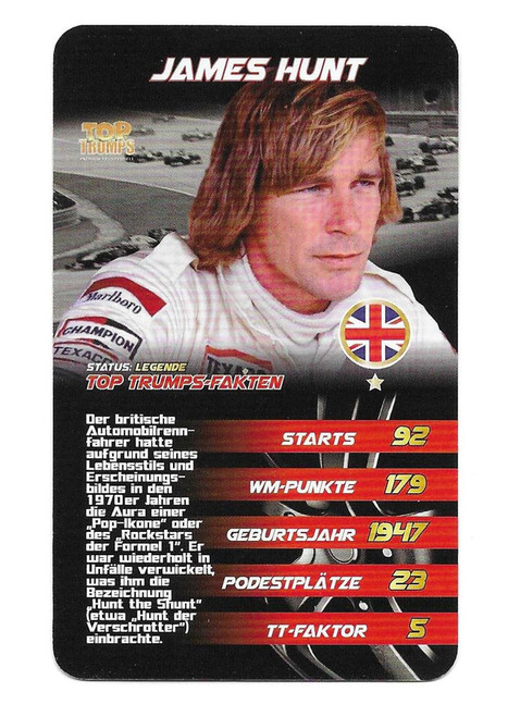 James Hunt - Top Trumps Grand Prix Helden 2 2018