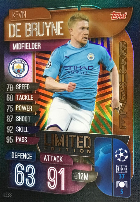 LE3B - Kevin De Bruyne (Manchester City) - BRONZE LIMITED EDITION - Topps Match Attax Extra 2019/20