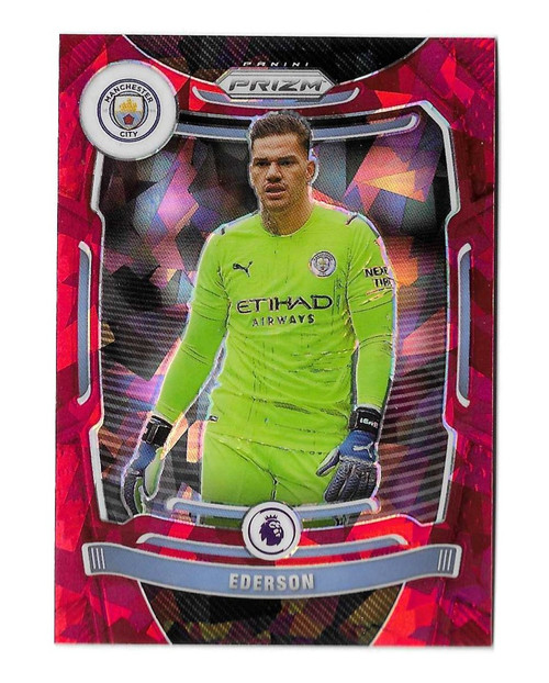 #001 Ederson (Manchester City) - RED ICE PARALLEL - Panini Prizm Premier League 2021/22