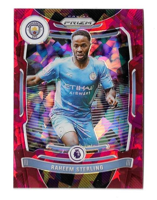 #010 Raheem Sterling (Manchester City) - RED ICE PARALLEL - Panini Prizm Premier League 2021/22